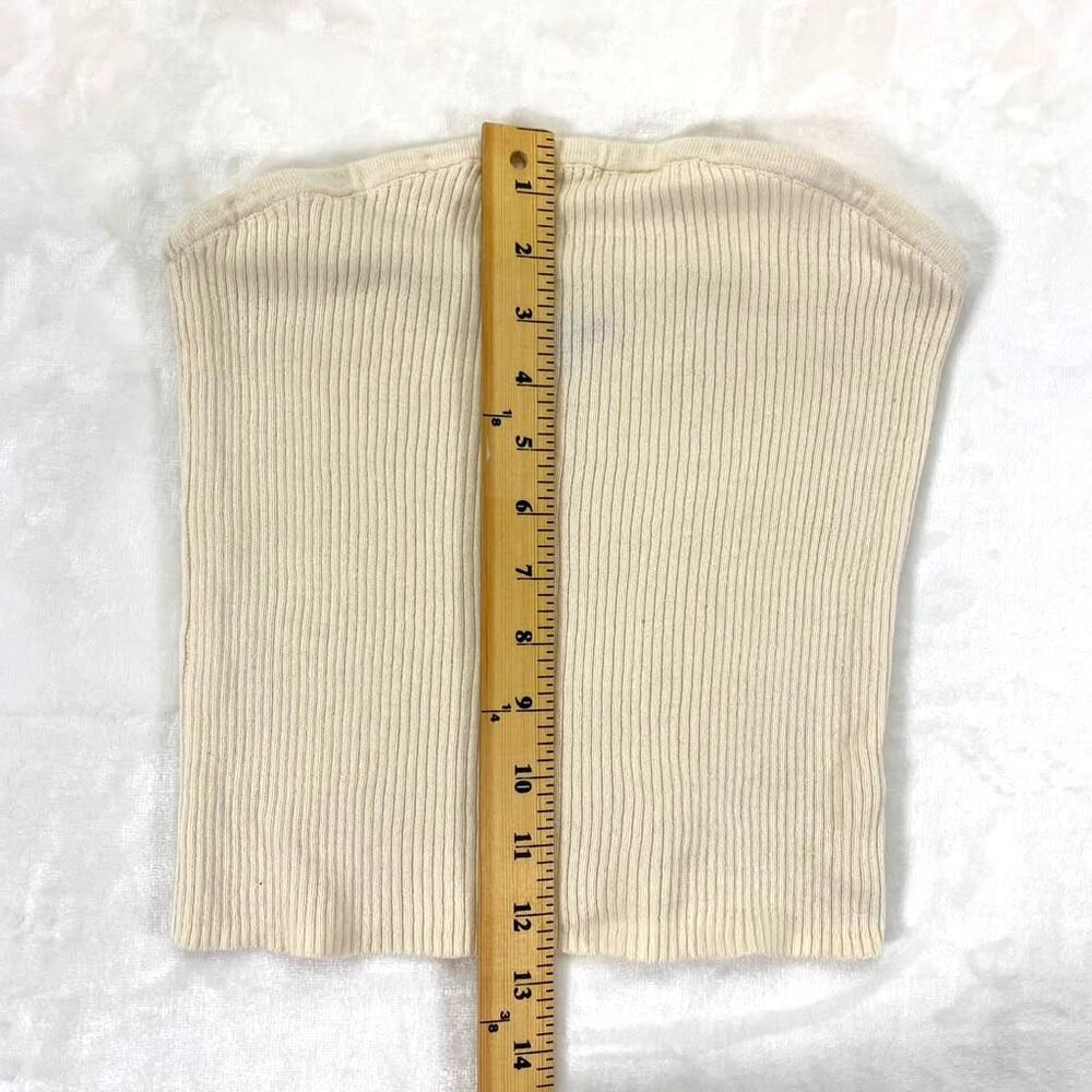 American Eagle Women's ribbed knit tube top in a cream color Sz M - Picture 3 of 5